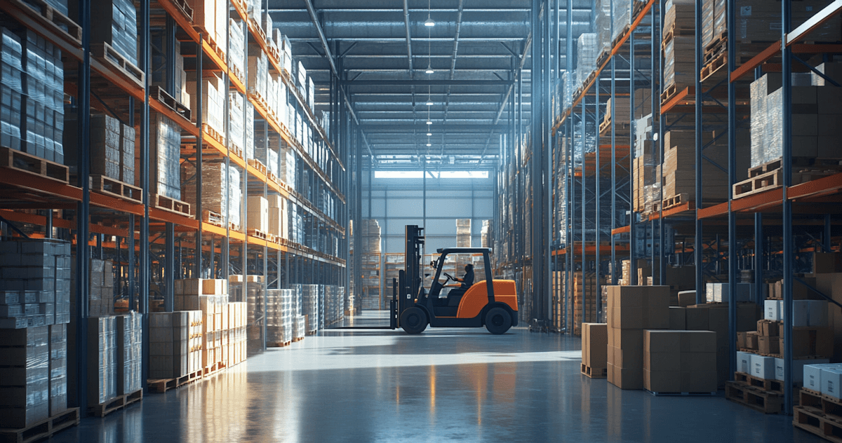 Modern warehouse showcasing efficient operations